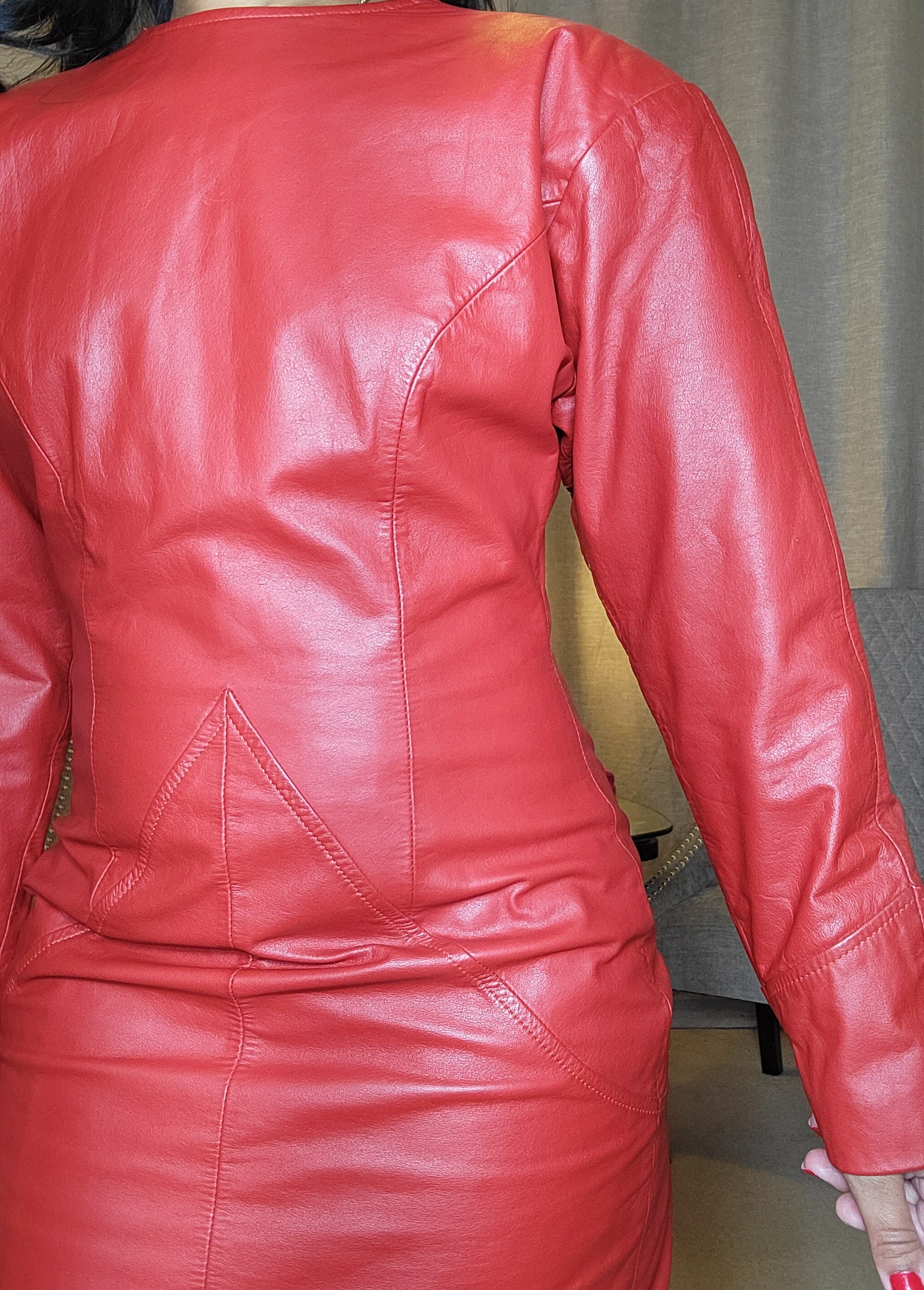 Vintage Ambria Red Leather Dress