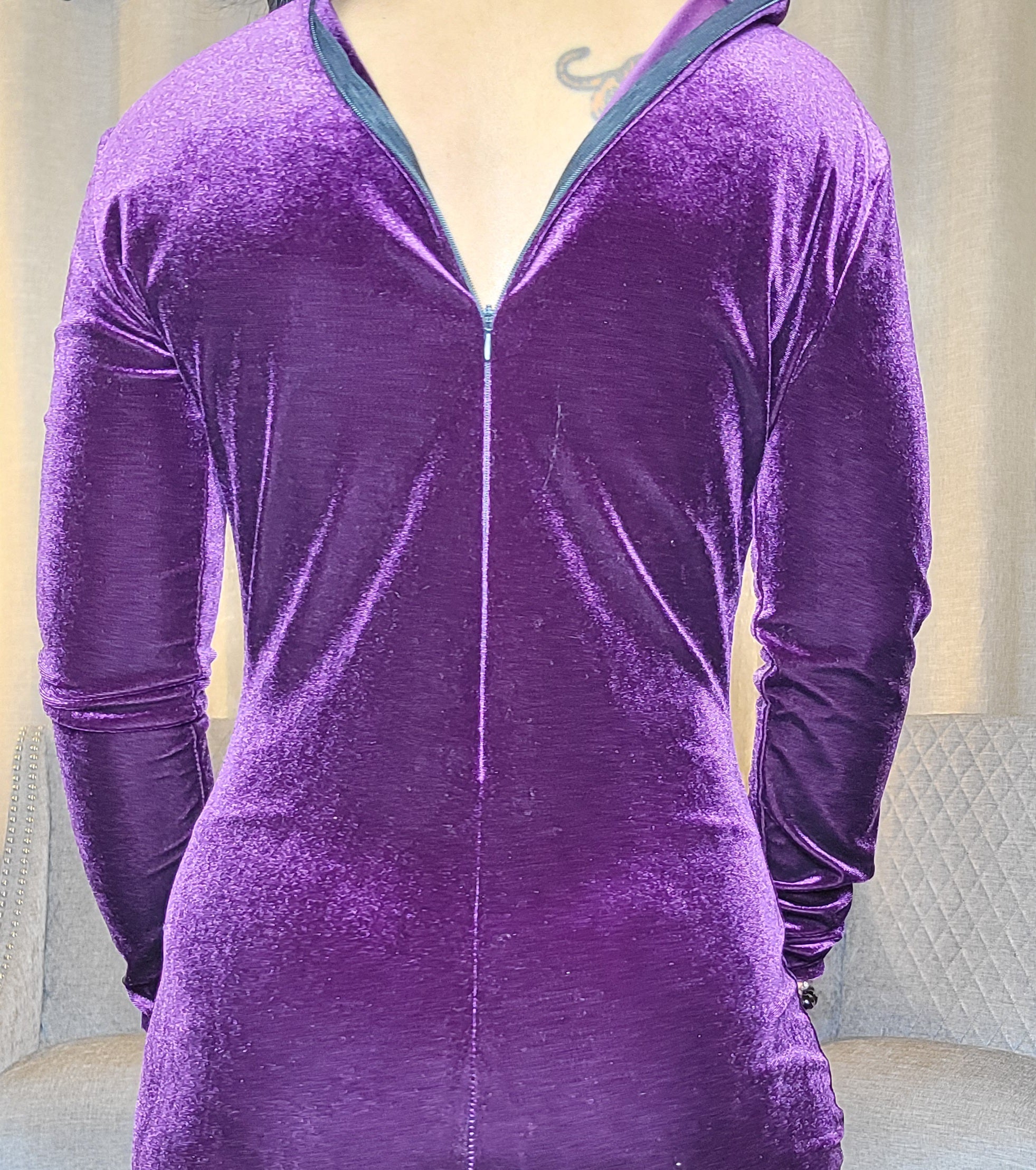 Purple Velvet Jumpsuit